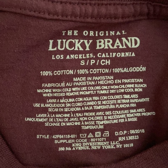 Lucky Brand Cotton Tee Shirt Purple S - Picture 4 of 4